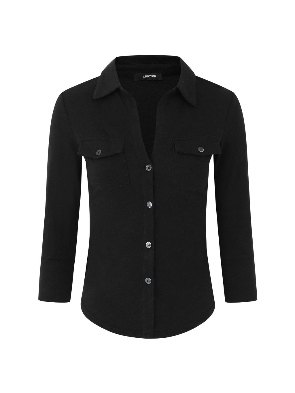 Temperament pure lust sexy lapel long sleeve shirt women's spring and summer slim waist shirt white cardigan top cross-border
