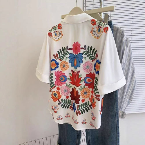New loose casual printed short-sleeve shirt for summer